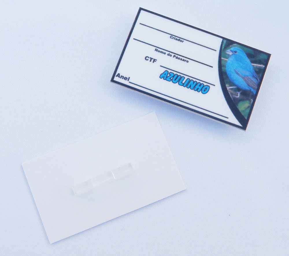 Placa de identificação em PVC laminado - Azulinho